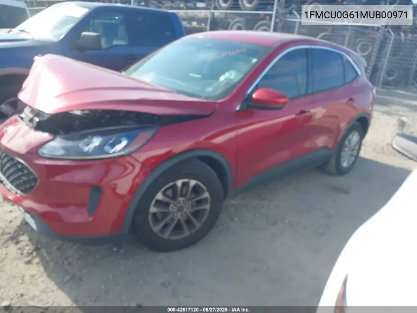 2021 Ford Escape Se VIN: 1FMCU0G61MUB00971 Lot: 42617120