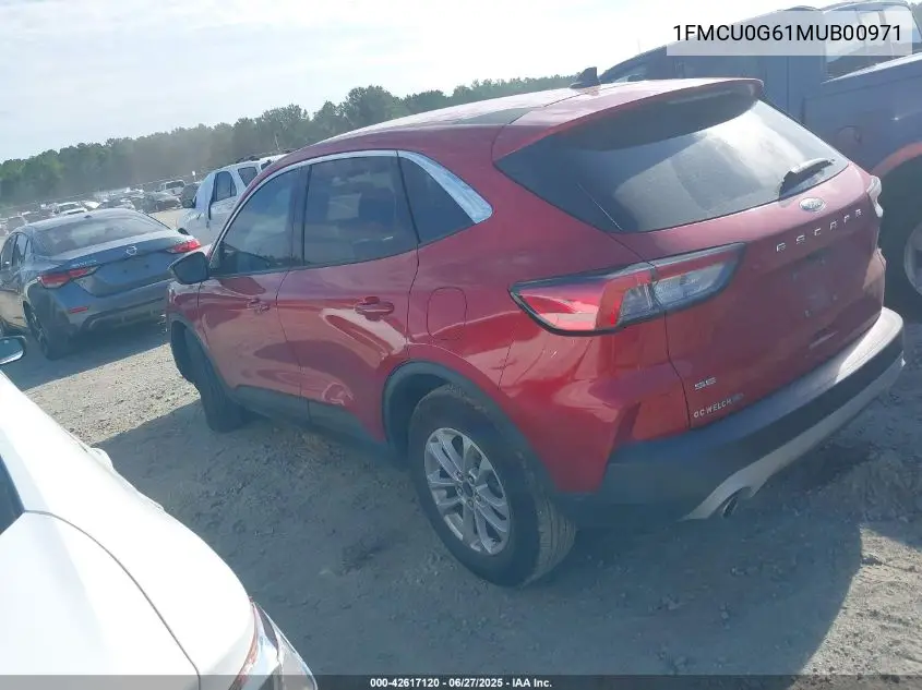 2021 Ford Escape Se VIN: 1FMCU0G61MUB00971 Lot: 42617120