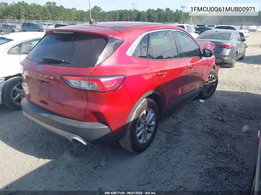 2021 Ford Escape Se VIN: 1FMCU0G61MUB00971 Lot: 42617120