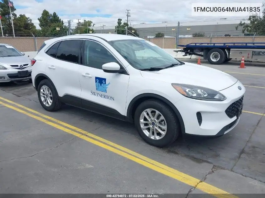 2021 Ford Escape Se VIN: 1FMCU0G64MUA41835 Lot: 42794872