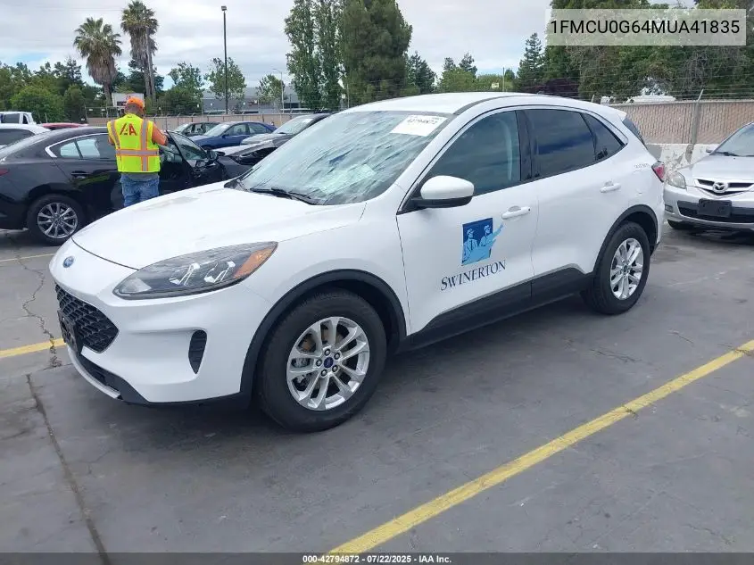 2021 Ford Escape Se VIN: 1FMCU0G64MUA41835 Lot: 42794872