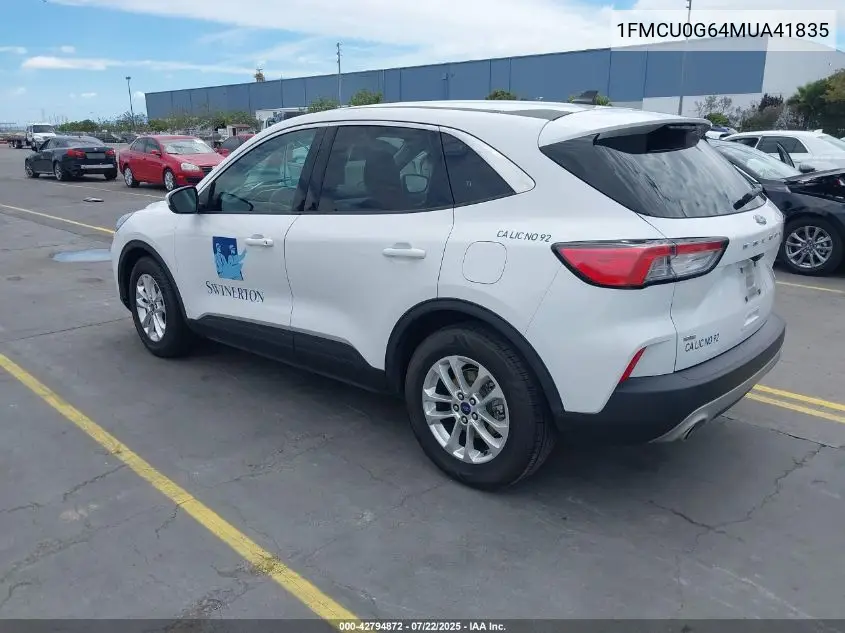 2021 Ford Escape Se VIN: 1FMCU0G64MUA41835 Lot: 42794872
