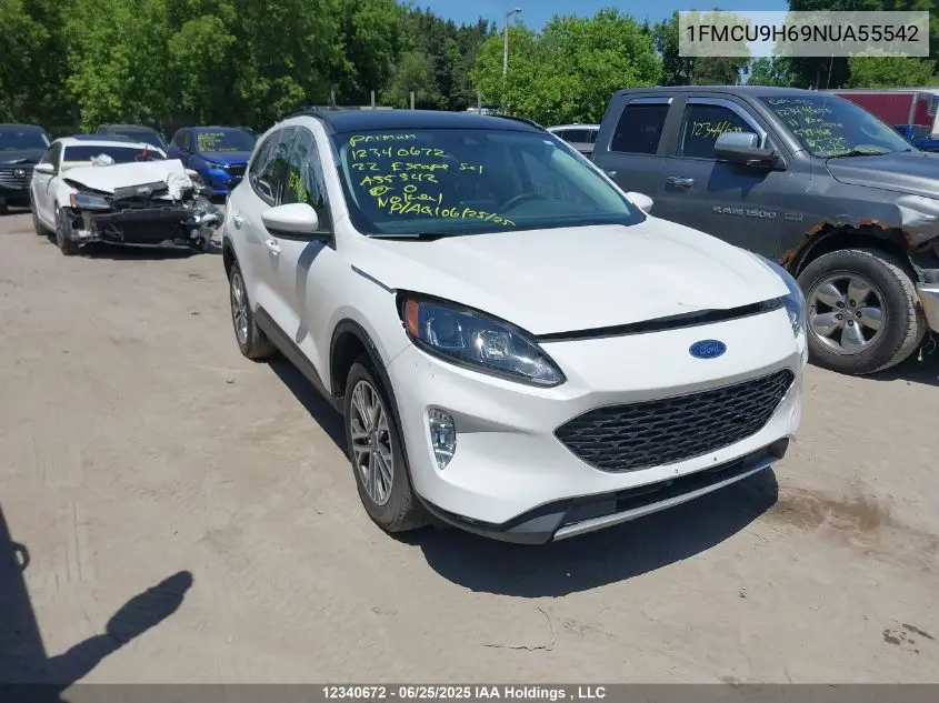 2022 Ford Escape Sel VIN: 1FMCU9H69NUA55542 Lot: 12340672