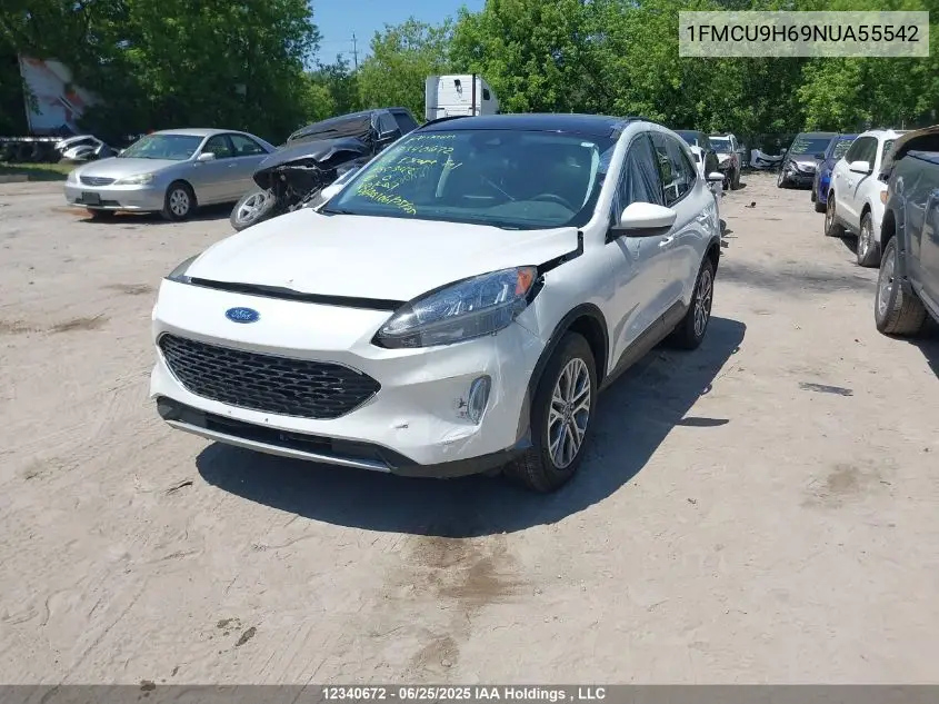2022 Ford Escape Sel VIN: 1FMCU9H69NUA55542 Lot: 12340672
