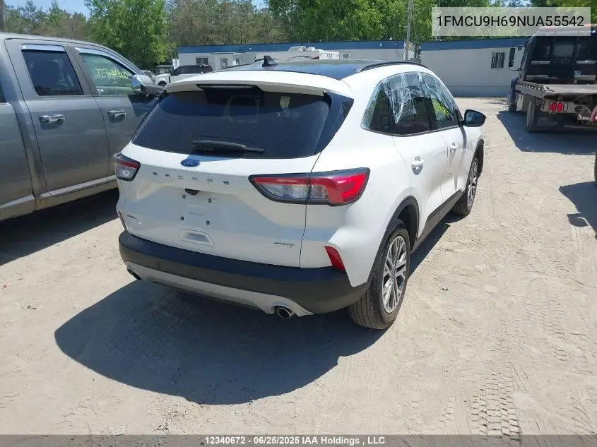 2022 Ford Escape Sel VIN: 1FMCU9H69NUA55542 Lot: 12340672