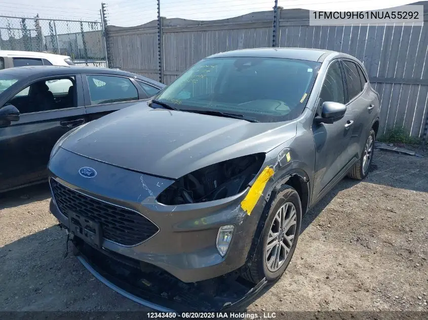 2022 Ford Escape Sel VIN: 1FMCU9H61NUA55292 Lot: 12343450