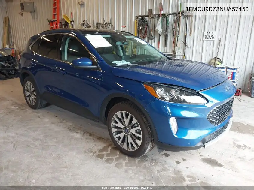 2022 Ford Escape Titanium Hybrid VIN: 1FMCU9DZ3NUA57450 Lot: 42242619