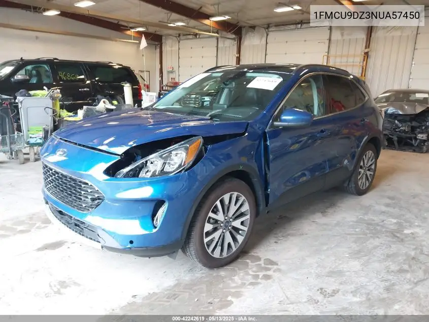 2022 Ford Escape Titanium Hybrid VIN: 1FMCU9DZ3NUA57450 Lot: 42242619