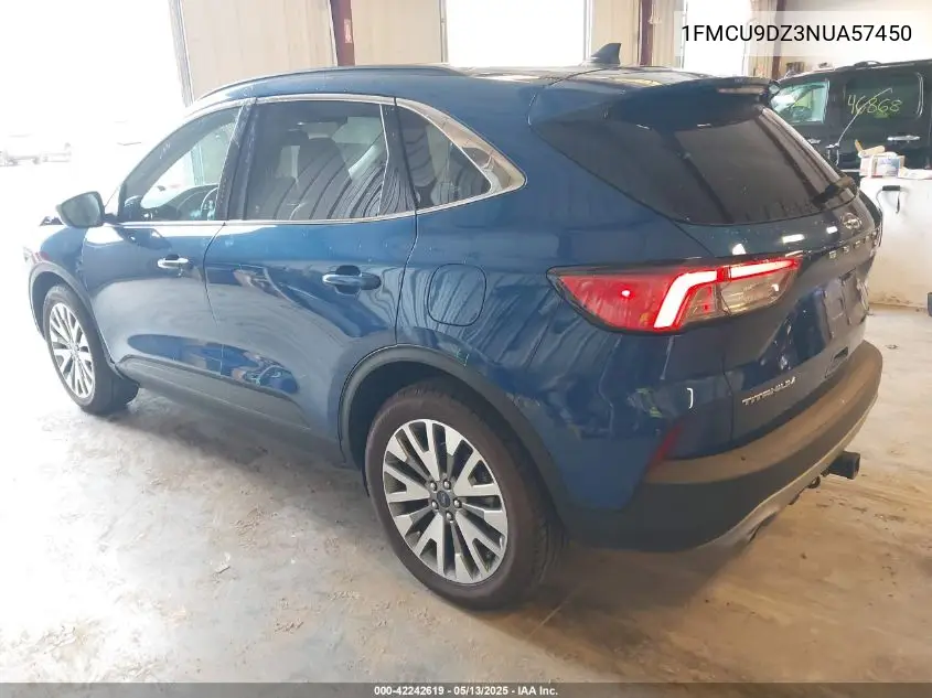 2022 Ford Escape Titanium Hybrid VIN: 1FMCU9DZ3NUA57450 Lot: 42242619