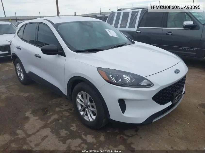 2022 Ford Escape S VIN: 1FMCU0F60NUA90095 Lot: 42607609
