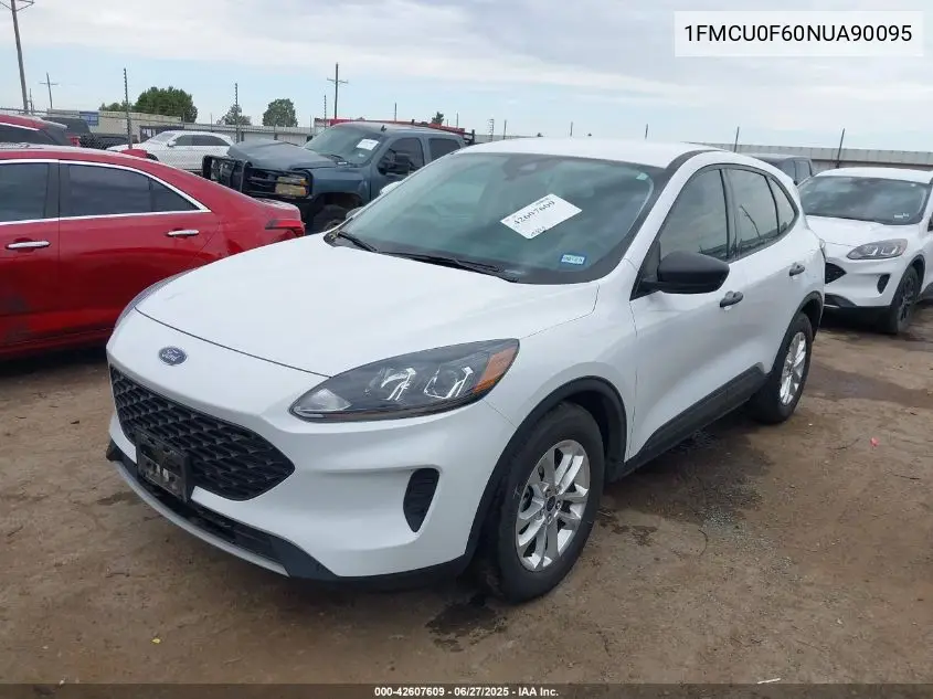 2022 Ford Escape S VIN: 1FMCU0F60NUA90095 Lot: 42607609