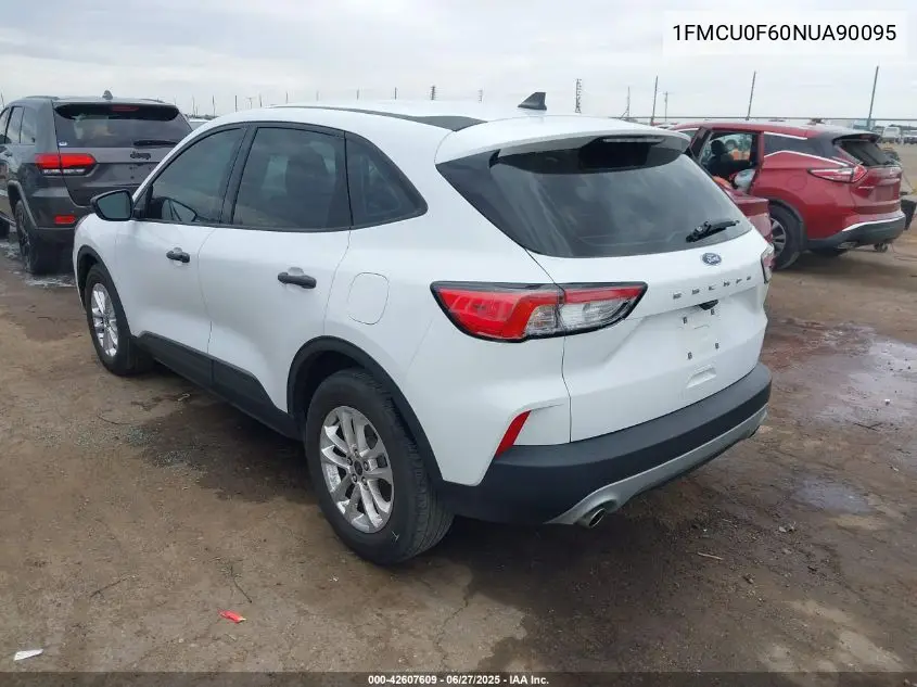 2022 Ford Escape S VIN: 1FMCU0F60NUA90095 Lot: 42607609