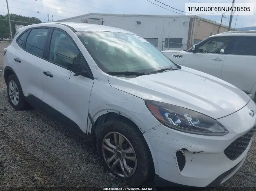 2022 Ford Escape S VIN: 1FMCU0F68NUA38505 Lot: 42800553
