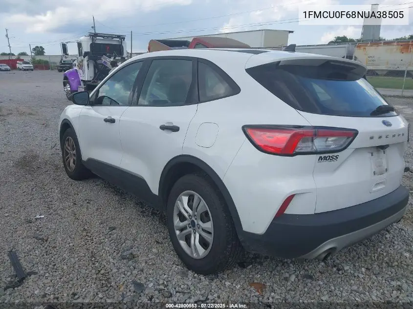 2022 Ford Escape S VIN: 1FMCU0F68NUA38505 Lot: 42800553
