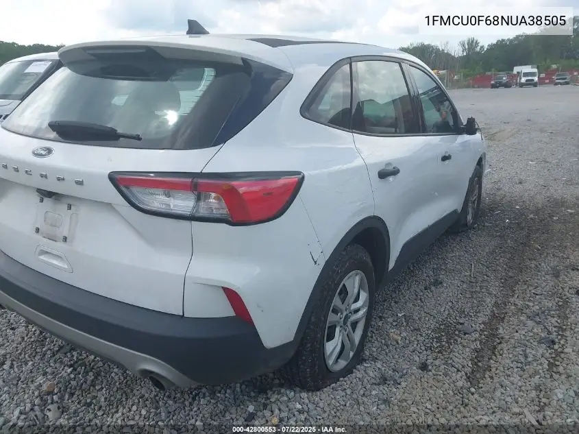 2022 Ford Escape S VIN: 1FMCU0F68NUA38505 Lot: 42800553