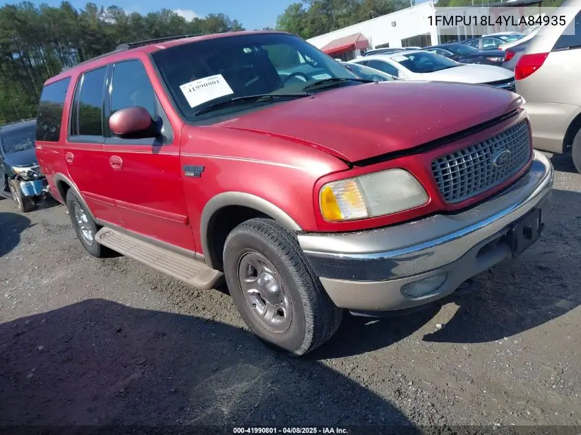 2000 Ford Expedition Eddie Bauer VIN: 1FMPU18L4YLA84935 Lot: 41990801