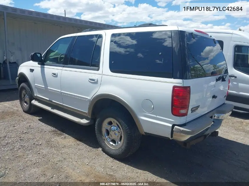 2000 Ford Expedition Eddie Bauer VIN: 1FMPU18L7YLC42684 Lot: 42176878