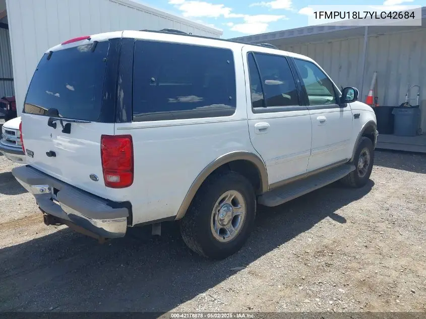 2000 Ford Expedition Eddie Bauer VIN: 1FMPU18L7YLC42684 Lot: 42176878
