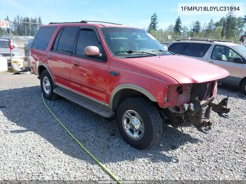 2000 Ford Expedition Eddie Bauer VIN: 1FMPU18L0YLC31994 Lot: 42201753