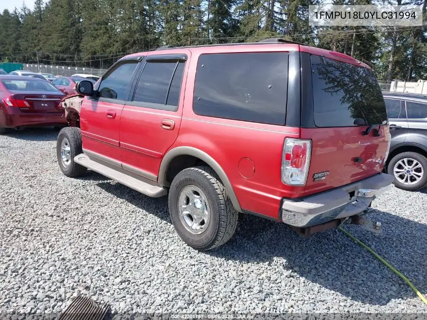 2000 Ford Expedition Eddie Bauer VIN: 1FMPU18L0YLC31994 Lot: 42201753