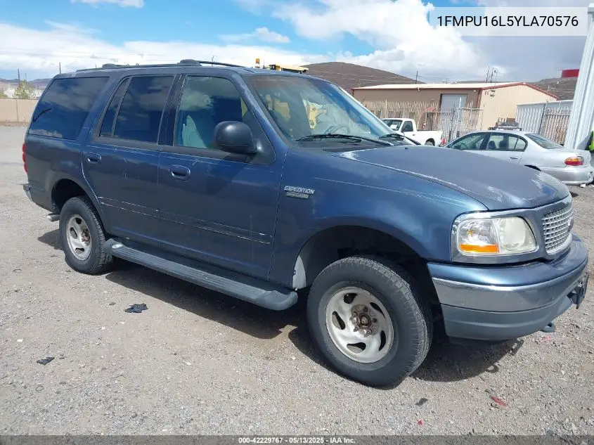 2000 Ford Expedition Xlt VIN: 1FMPU16L5YLA70576 Lot: 42229767