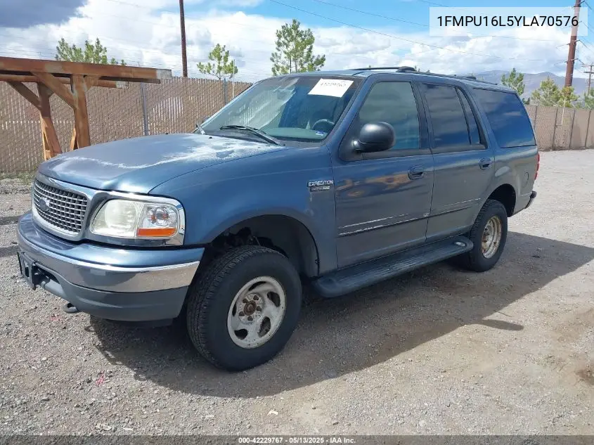 2000 Ford Expedition Xlt VIN: 1FMPU16L5YLA70576 Lot: 42229767