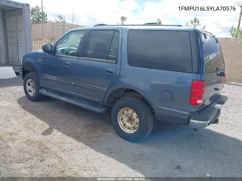 2000 Ford Expedition Xlt VIN: 1FMPU16L5YLA70576 Lot: 42229767