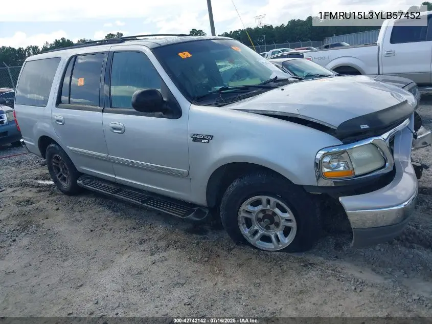 2000 Ford Expedition Xlt VIN: 1FMRU15L3YLB57452 Lot: 42742142