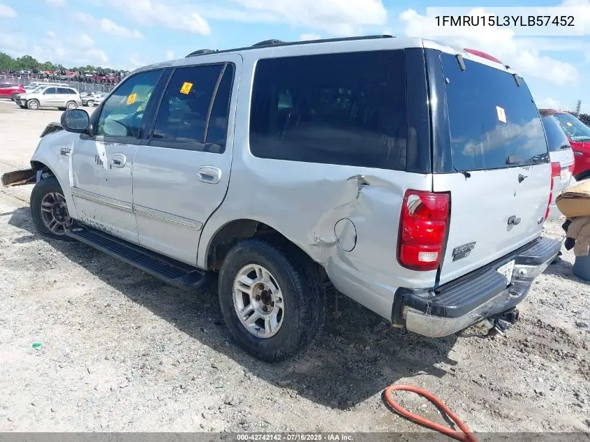2000 Ford Expedition Xlt VIN: 1FMRU15L3YLB57452 Lot: 42742142