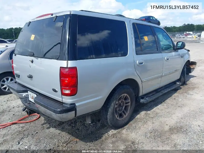 2000 Ford Expedition Xlt VIN: 1FMRU15L3YLB57452 Lot: 42742142