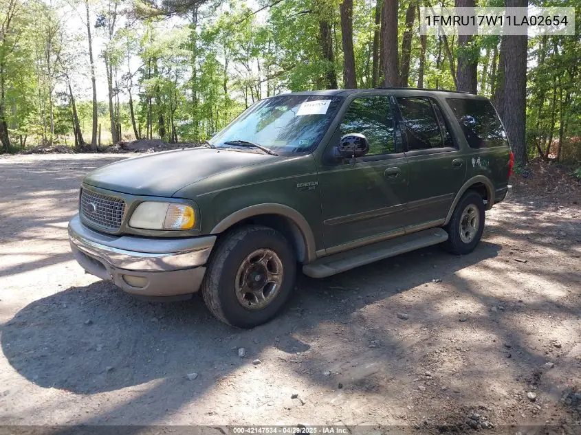 2001 Ford Expedition Eddie Bauer VIN: 1FMRU17W11LA02654 Lot: 42147534
