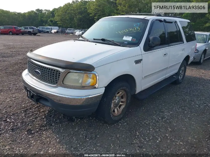 2001 Ford Expedition Xlt VIN: 1FMRU15W81LA93506 Lot: 42422673