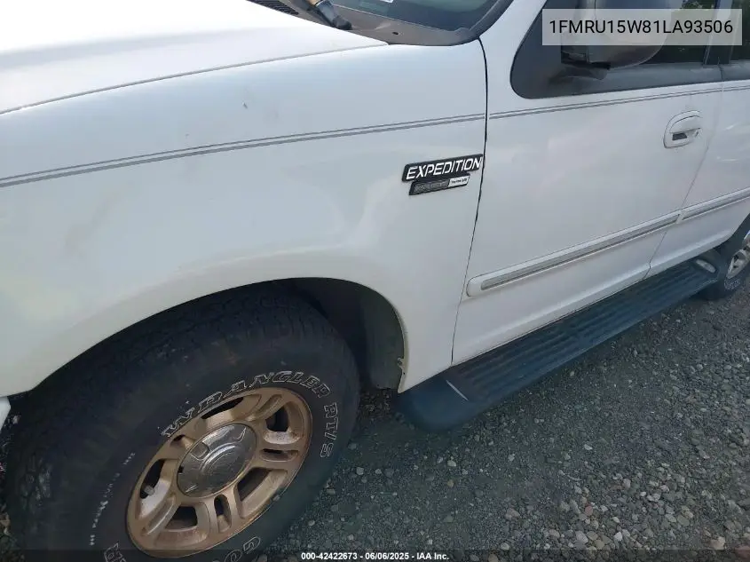 2001 Ford Expedition Xlt VIN: 1FMRU15W81LA93506 Lot: 42422673