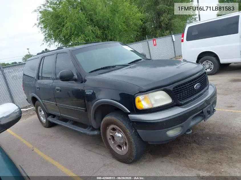 2001 Ford Expedition Xlt VIN: 1FMFU16L71LB81583 Lot: 42560913
