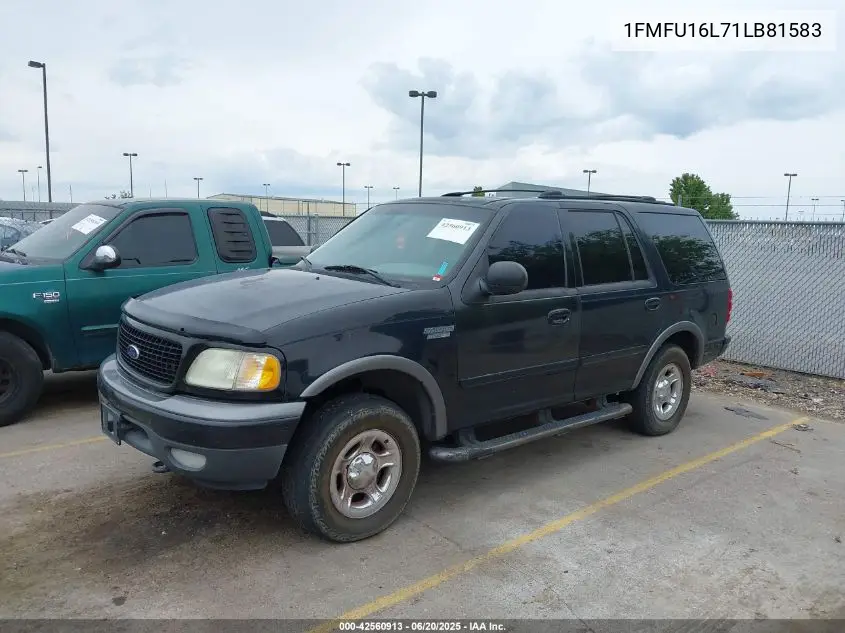 2001 Ford Expedition Xlt VIN: 1FMFU16L71LB81583 Lot: 42560913