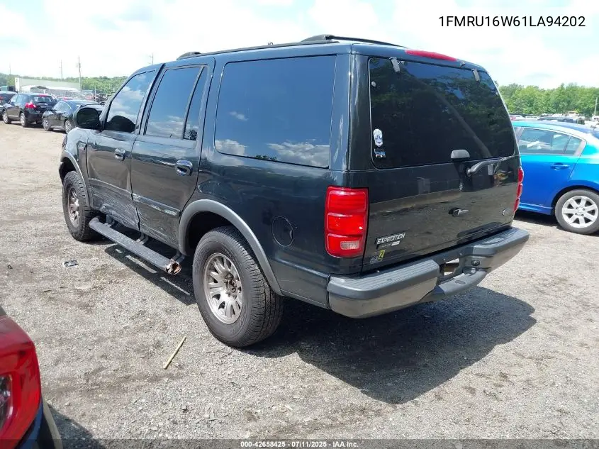 2001 Ford Expedition Xlt VIN: 1FMRU16W61LA94202 Lot: 42658425
