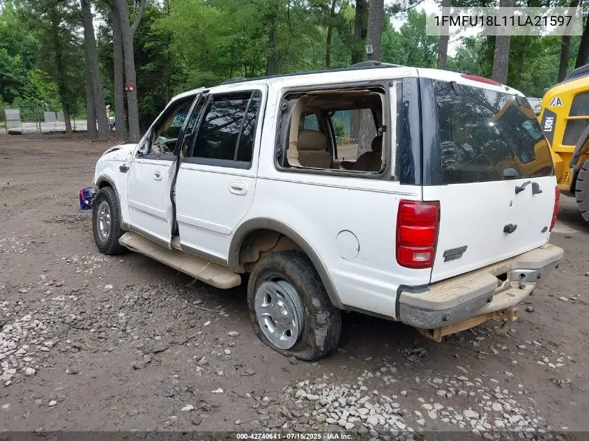 2001 Ford Expedition Eddie Bauer VIN: 1FMFU18L11LA21597 Lot: 42740641
