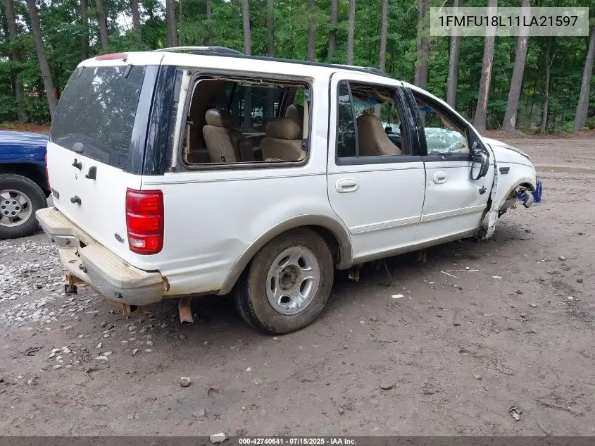 2001 Ford Expedition Eddie Bauer VIN: 1FMFU18L11LA21597 Lot: 42740641