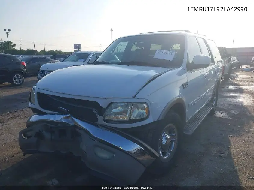 2002 Ford Expedition Eddie Bauer VIN: 1FMRU17L92LA42990 Lot: 42183449