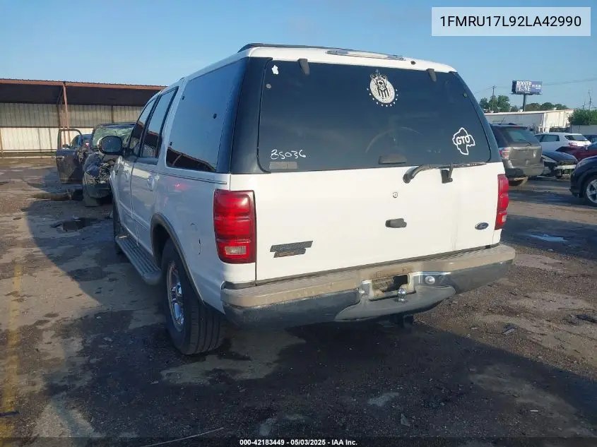 2002 Ford Expedition Eddie Bauer VIN: 1FMRU17L92LA42990 Lot: 42183449