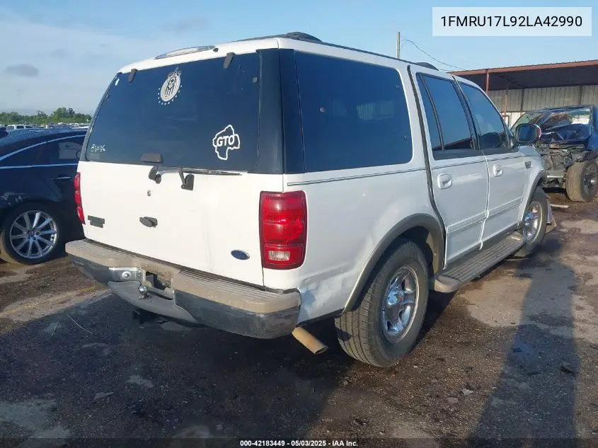 2002 Ford Expedition Eddie Bauer VIN: 1FMRU17L92LA42990 Lot: 42183449