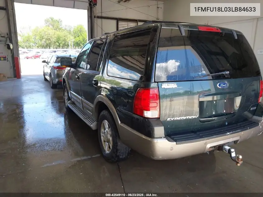 2003 Ford Expedition Eddie Bauer VIN: 1FMFU18L03LB84633 Lot: 42549110