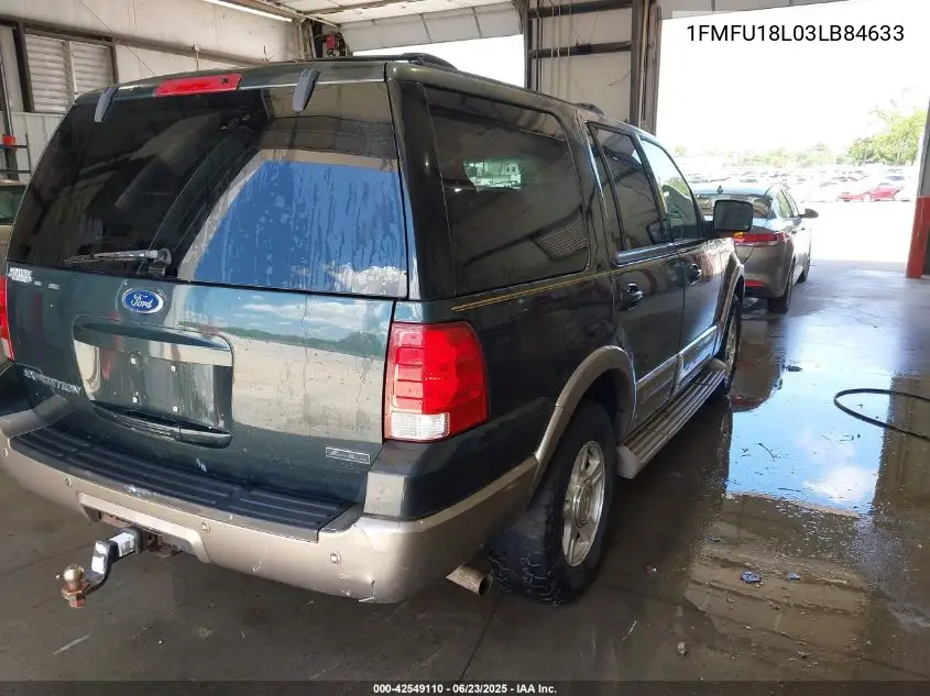 2003 Ford Expedition Eddie Bauer VIN: 1FMFU18L03LB84633 Lot: 42549110
