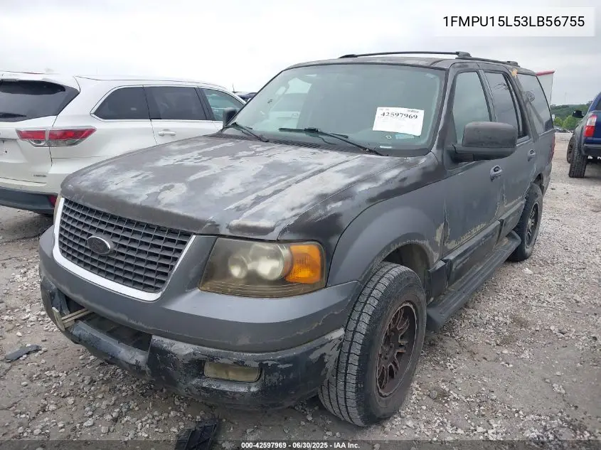 2003 Ford Expedition Xlt VIN: 1FMPU15L53LB56755 Lot: 42597969