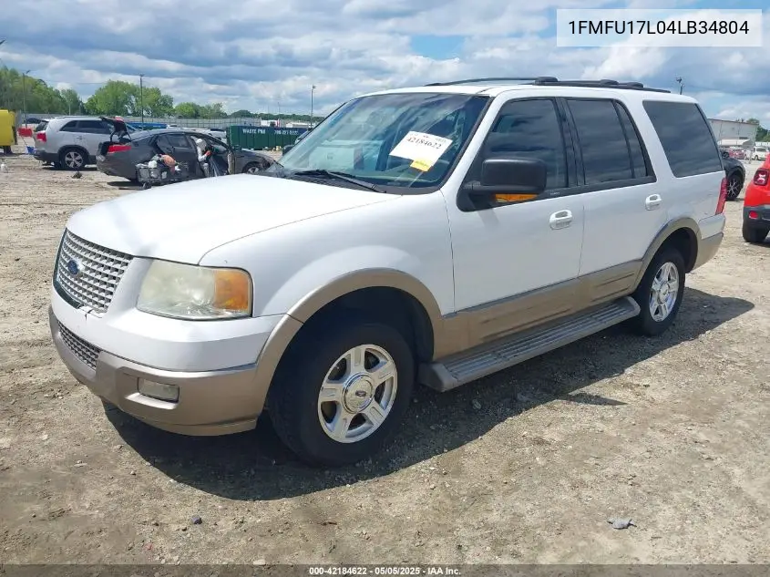 2004 Ford Expedition Eddie Bauer VIN: 1FMFU17L04LB34804 Lot: 42184622