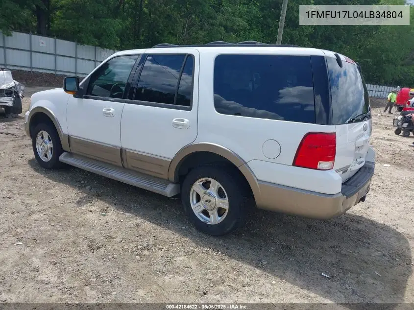 2004 Ford Expedition Eddie Bauer VIN: 1FMFU17L04LB34804 Lot: 42184622
