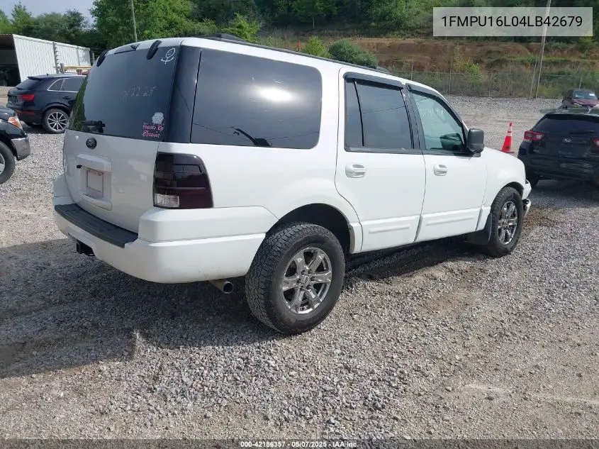 2004 Ford Expedition Nbx/Xlt VIN: 1FMPU16L04LB42679 Lot: 42186357