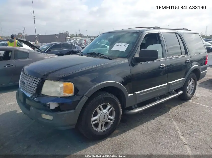 2004 Ford Expedition Xlt VIN: 1FMFU15L84LA33190 Lot: 42245244