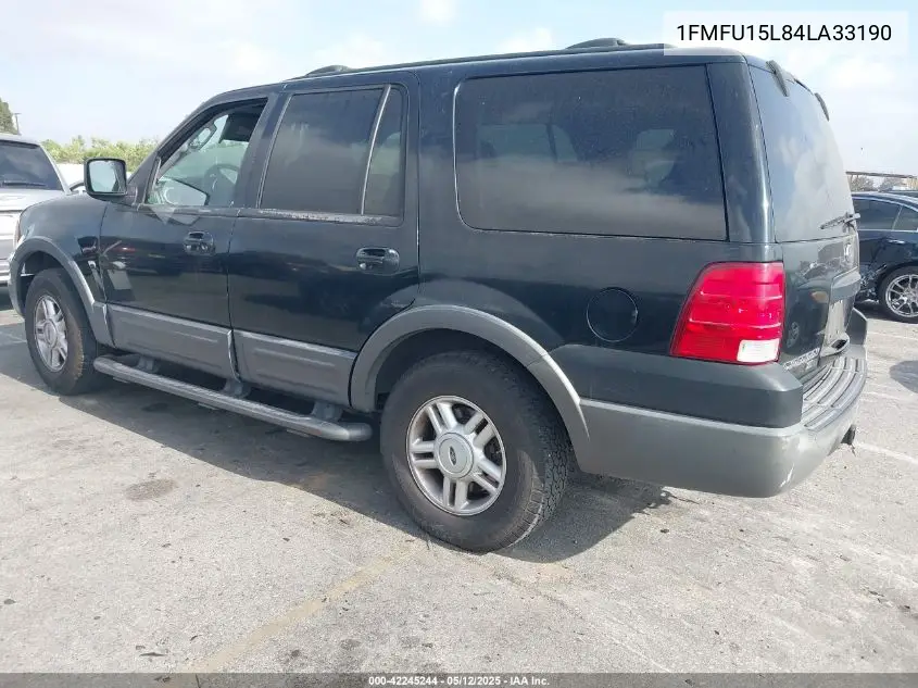 2004 Ford Expedition Xlt VIN: 1FMFU15L84LA33190 Lot: 42245244