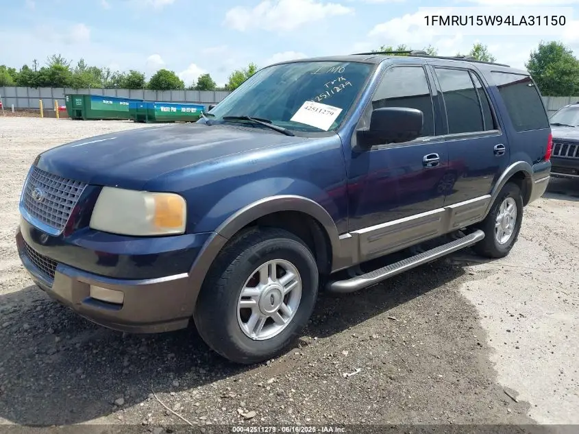 2004 Ford Expedition Xlt VIN: 1FMRU15W94LA31150 Lot: 42511279